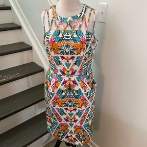 Adrianna Papell floral cut out dress